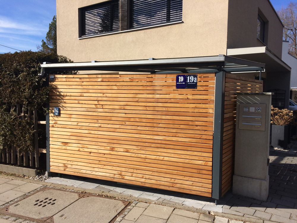 Unterstellhütte für Fahrräder aus Holz